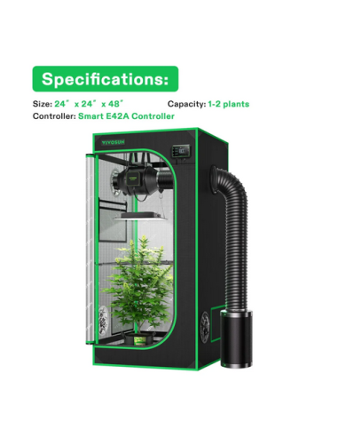 Smart Grow Tent Pack Vivosun - 1 Plante Systeme Complet Avec Controlleur Wifi | growshop.net | VivoSun | Chambre de Culture