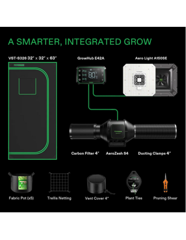 Smart Grow Tent Pack Vivosun - 2 Plants Complete System With Wifi Controller | growshop.net | VivoSun | Grow Tents