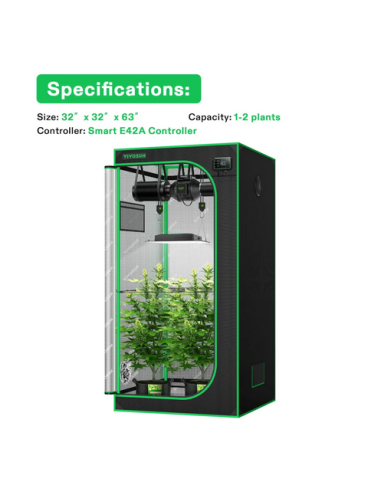 Smart Grow Tent Pack Vivosun - 2 Plants Complete System With Wifi Controller | growshop.net | VivoSun | Grow Tents