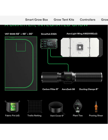 Smart Grow Tent Pack Vivosun- 4 Plantes Systeme Complet Avec Controlleur Wifi | growshop.net | VivoSun | Chambre de Culture