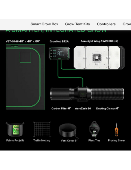 Smart Grow Tent Pack Vivosun - 4 Plants Complete System With Wifi Controller | growshop.net | VivoSun | Grow Tents