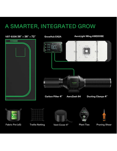 Smart Grow Tent Pack Vivosun- 3 Plantes Systeme Complet Avec Controlleur Wifi | growshop.net | VivoSun | Chambre de Culture