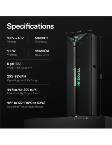 Ventilation Vivosun Humidificateur Aerostream H19 - 19l | growshop.net | VivoSun | Extracteur d'Air